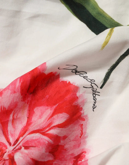 Dolce & Gabbana White Floral One Shoulder Sheath Dress by Dolce & Gabbana