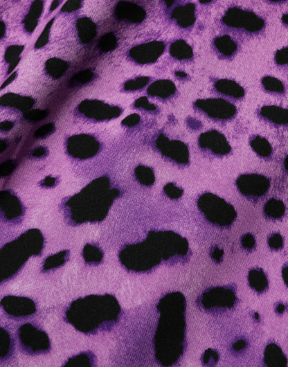 Robe fourreau Dolce & Gabbana Imprimé Léopard Violet Soie Manches 3/4 – Authentique | HBPS