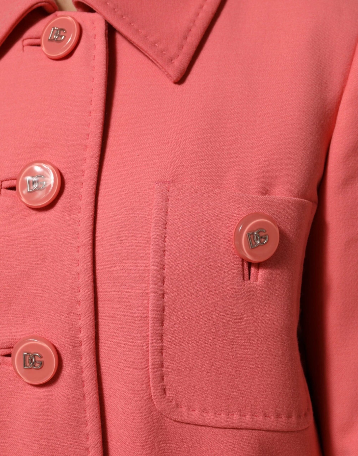 Dolce & Gabbana Pink Buttoned Down Trench Coat Jacket by Dolce & Gabbana