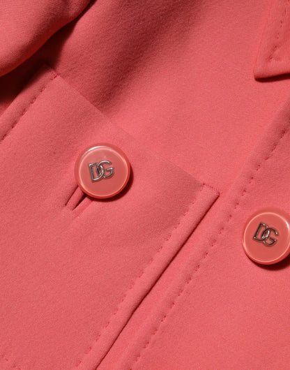Dolce & Gabbana Pink Buttoned Down Trench Coat Jacket by Dolce & Gabbana