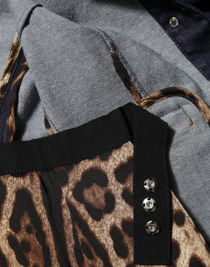 Dolce & Gabbana Dark Blue Cotton Collared Denim Coat Jacket by Dolce & Gabbana