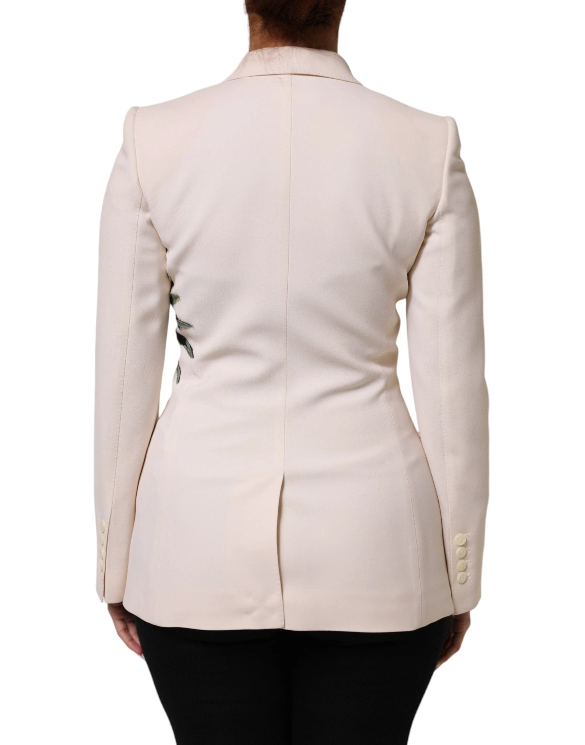 Dolce & Gabbana Beige Embroidered Single Breasted Jacket by Dolce & Gabbana
