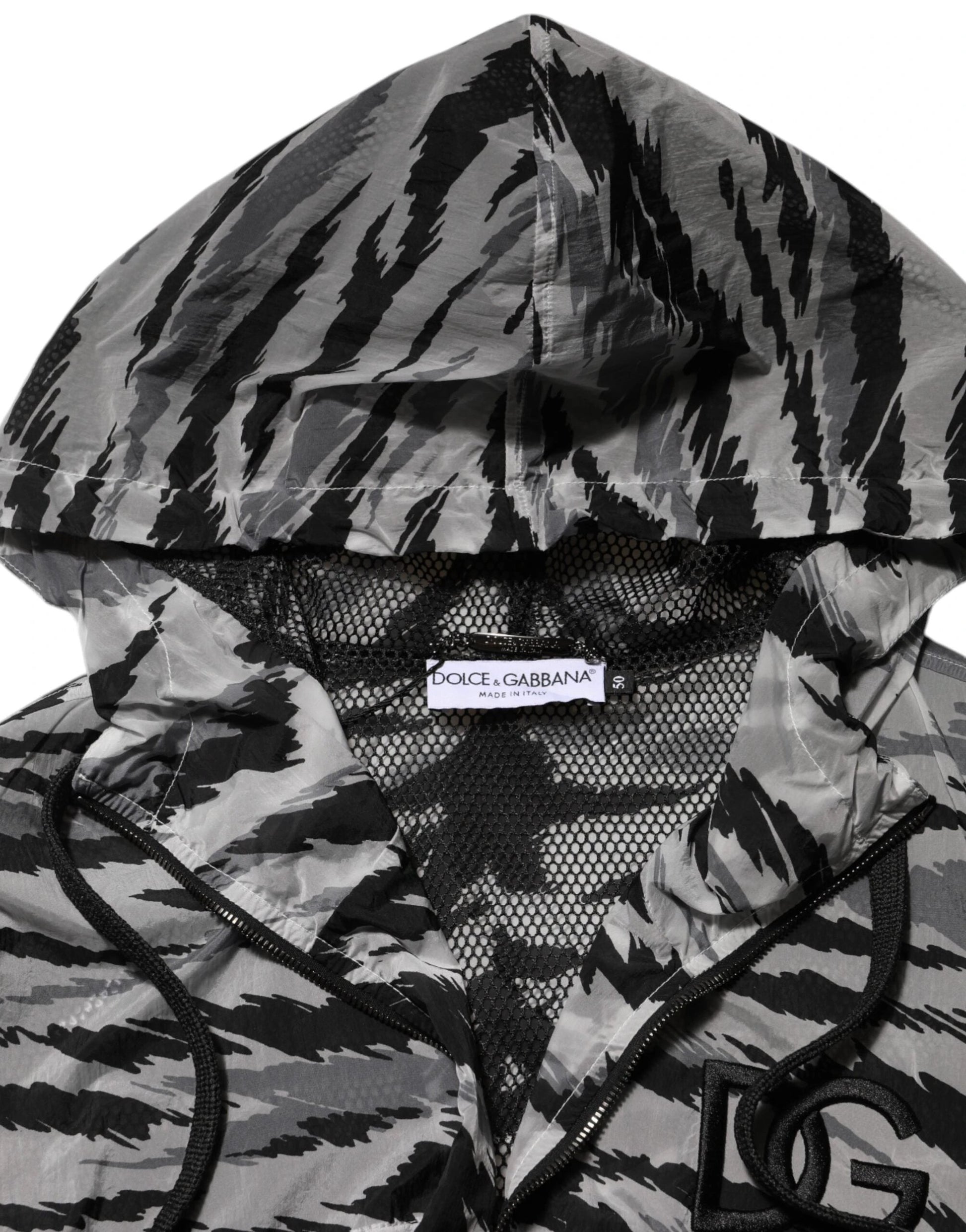 Dolce & Gabbana Gray Camouflage Hooded Sweatshirt Jacket by Dolce & Gabbana