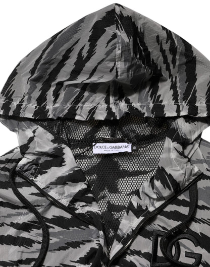 Dolce & Gabbana Gray Camouflage Hooded Sweatshirt Jacket by Dolce & Gabbana
