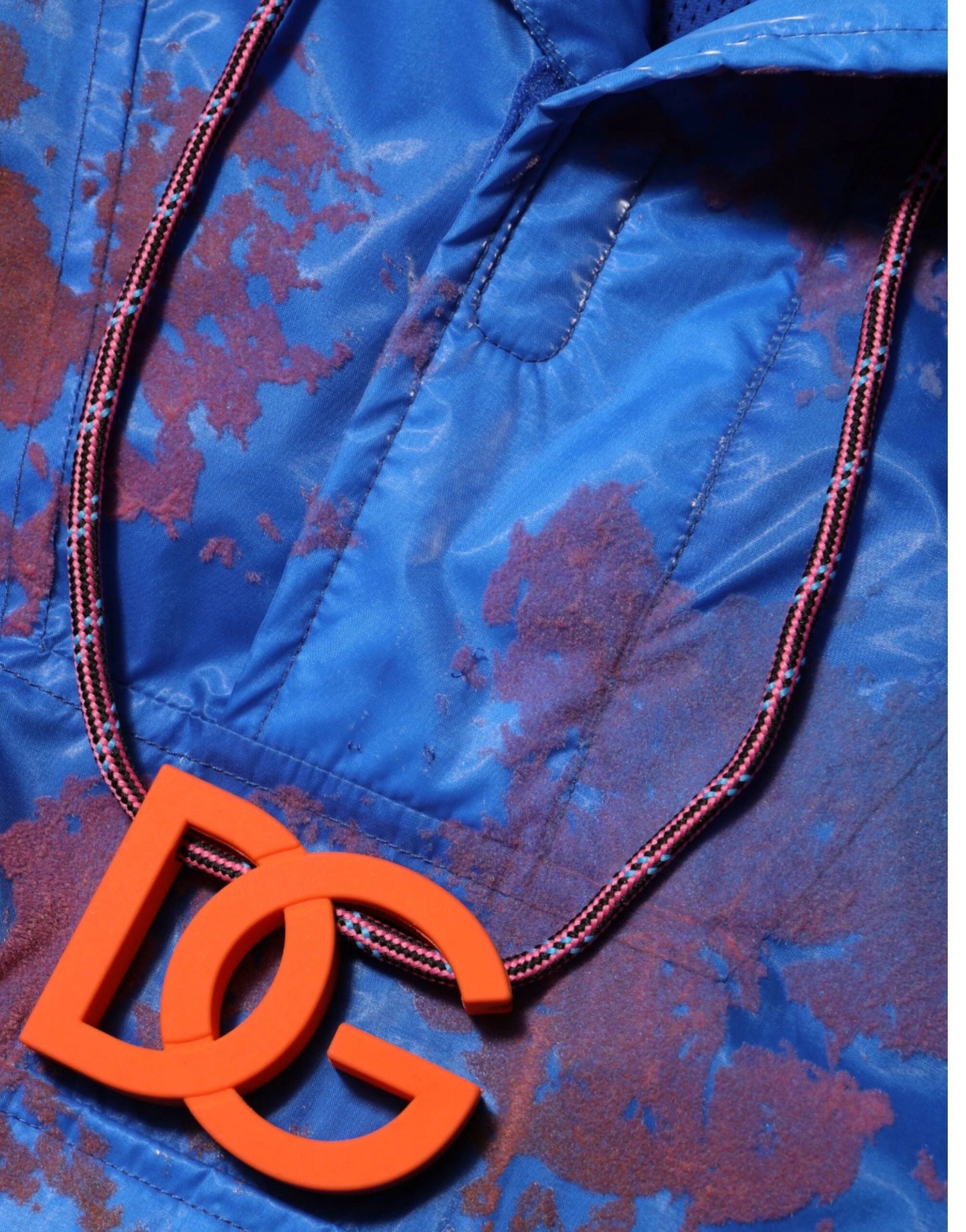 Dolce & Gabbana Blue Tie Dye Logo Hooded Sweatshirt Jacket by Dolce & Gabbana