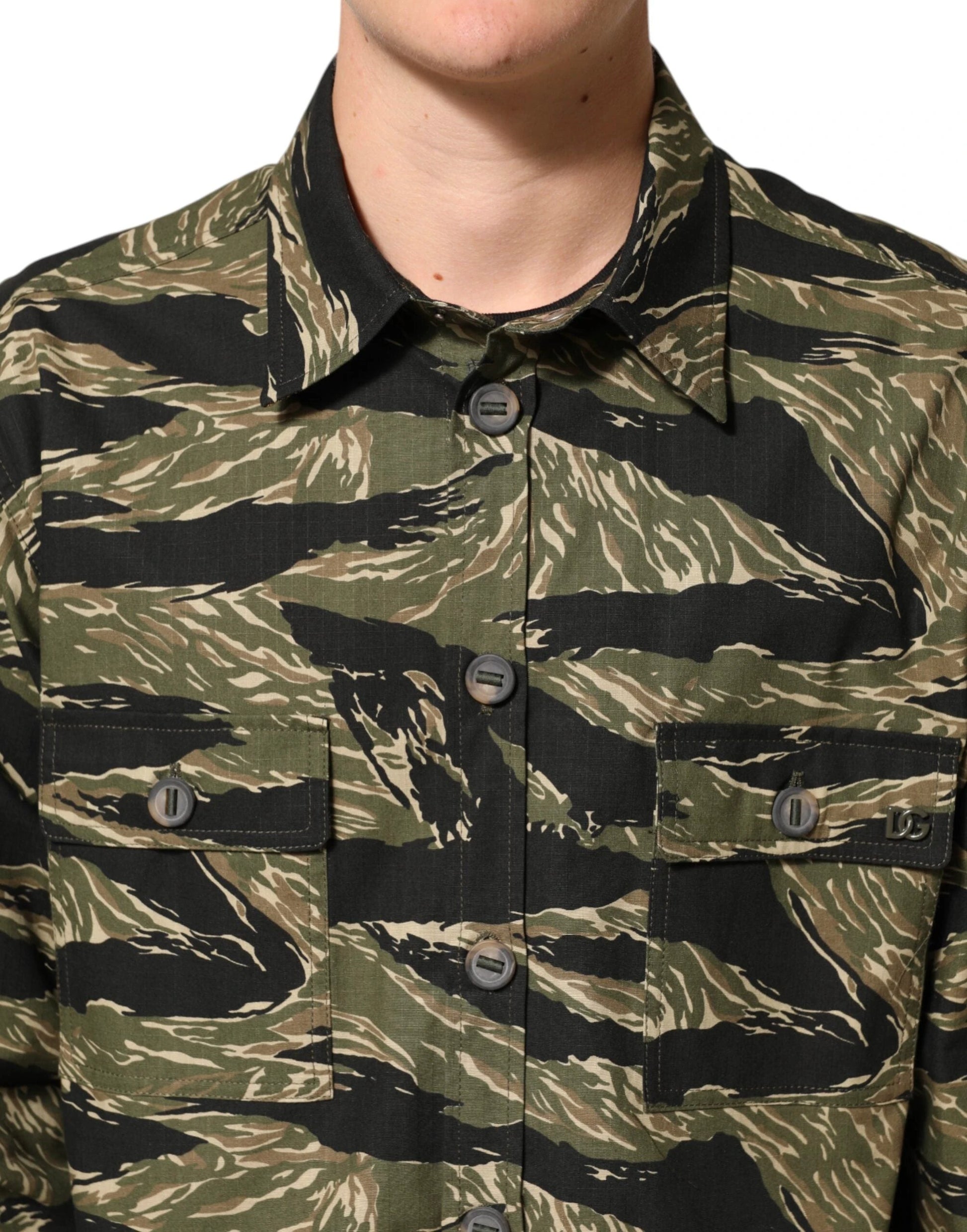 Dolce & Gabbana Multicolor Camouflage Cotton Casual Shirt by Dolce & Gabbana