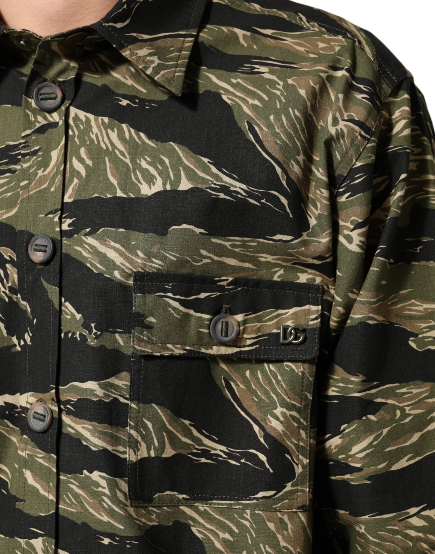 Dolce & Gabbana Multicolor Camouflage Cotton Casual Shirt by Dolce & Gabbana