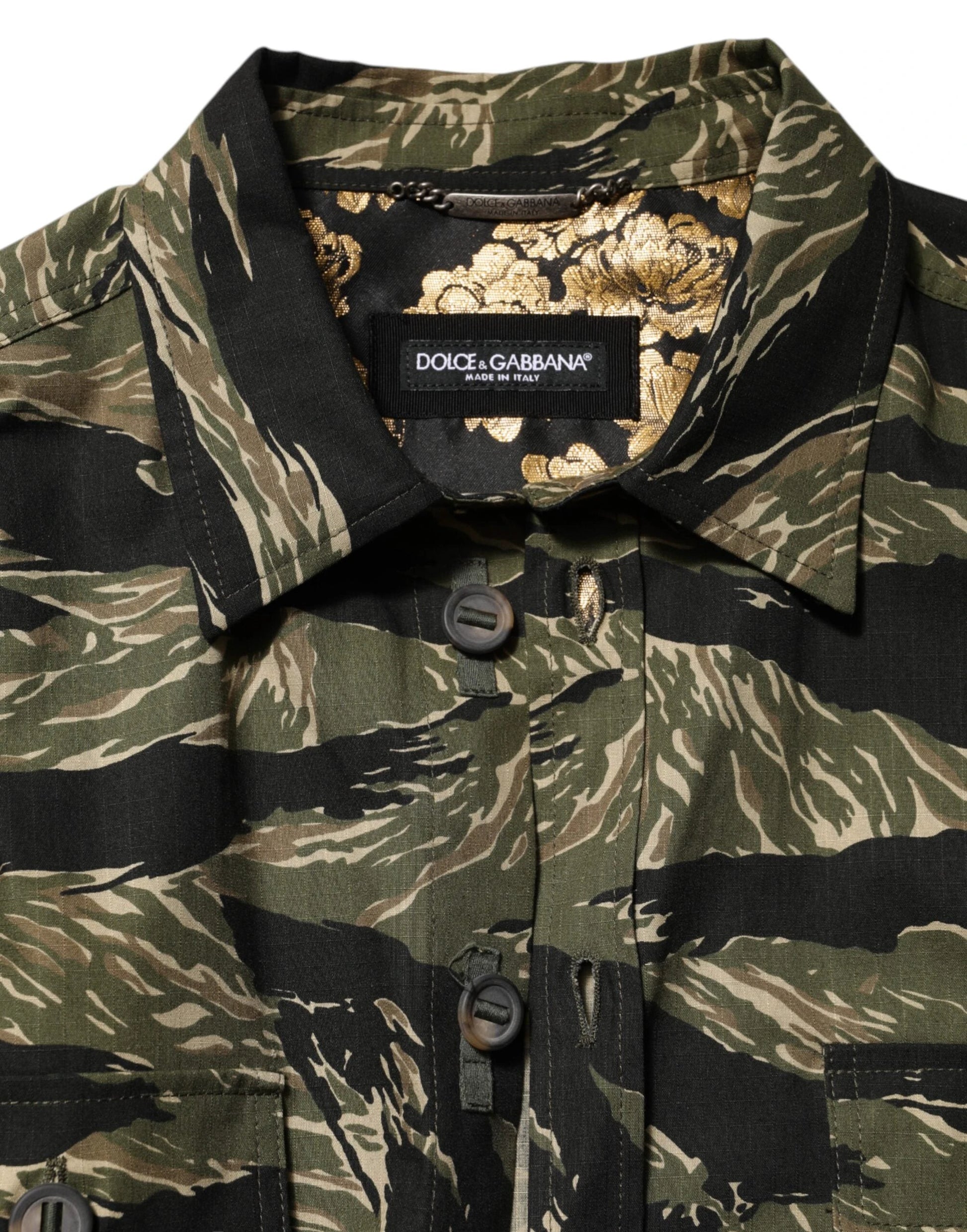 Dolce & Gabbana Multicolor Camouflage Cotton Casual Shirt by Dolce & Gabbana