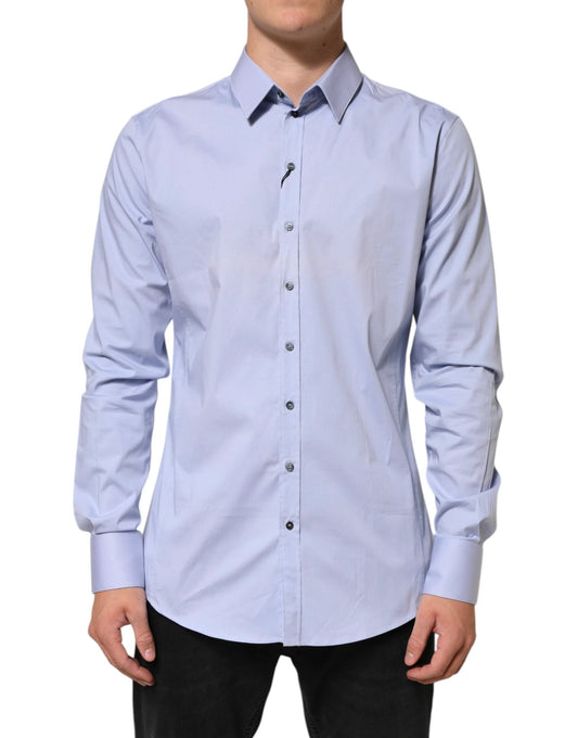 Dolce & Gabbana Blue SICILIA Cotton Men Dress Formal Shirt by Dolce & Gabbana