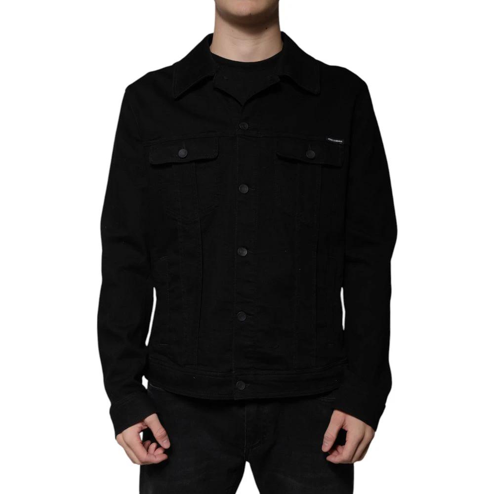 Dolce & Gabbana Black Cotton Denim Jacket by Dolce & Gabbana