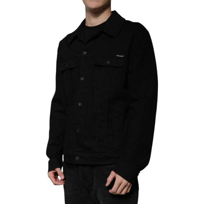 Dolce & Gabbana Black Cotton Denim Jacket by Dolce & Gabbana