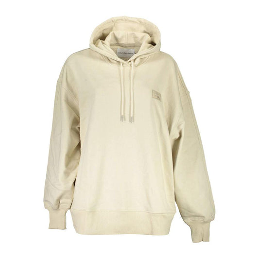 Calvin Klein Beige Recycled Cotton Women Hoodie by Calvin Klein
