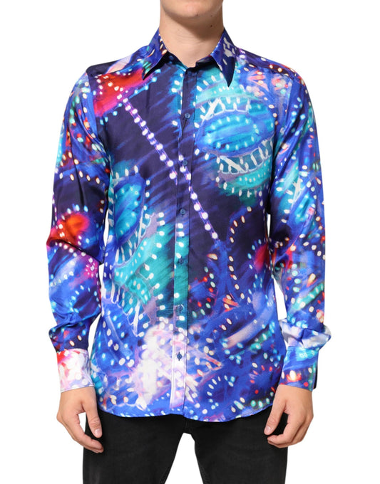 Dolce & Gabbana Multicolor Luminarie MARTINI Slim Men Shirt by Dolce & Gabbana