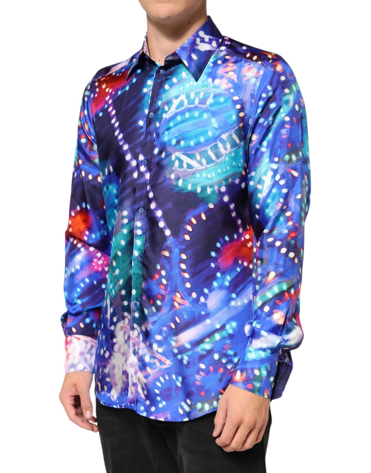 Dolce & Gabbana Multicolor Luminarie MARTINI Slim Men Shirt by Dolce & Gabbana