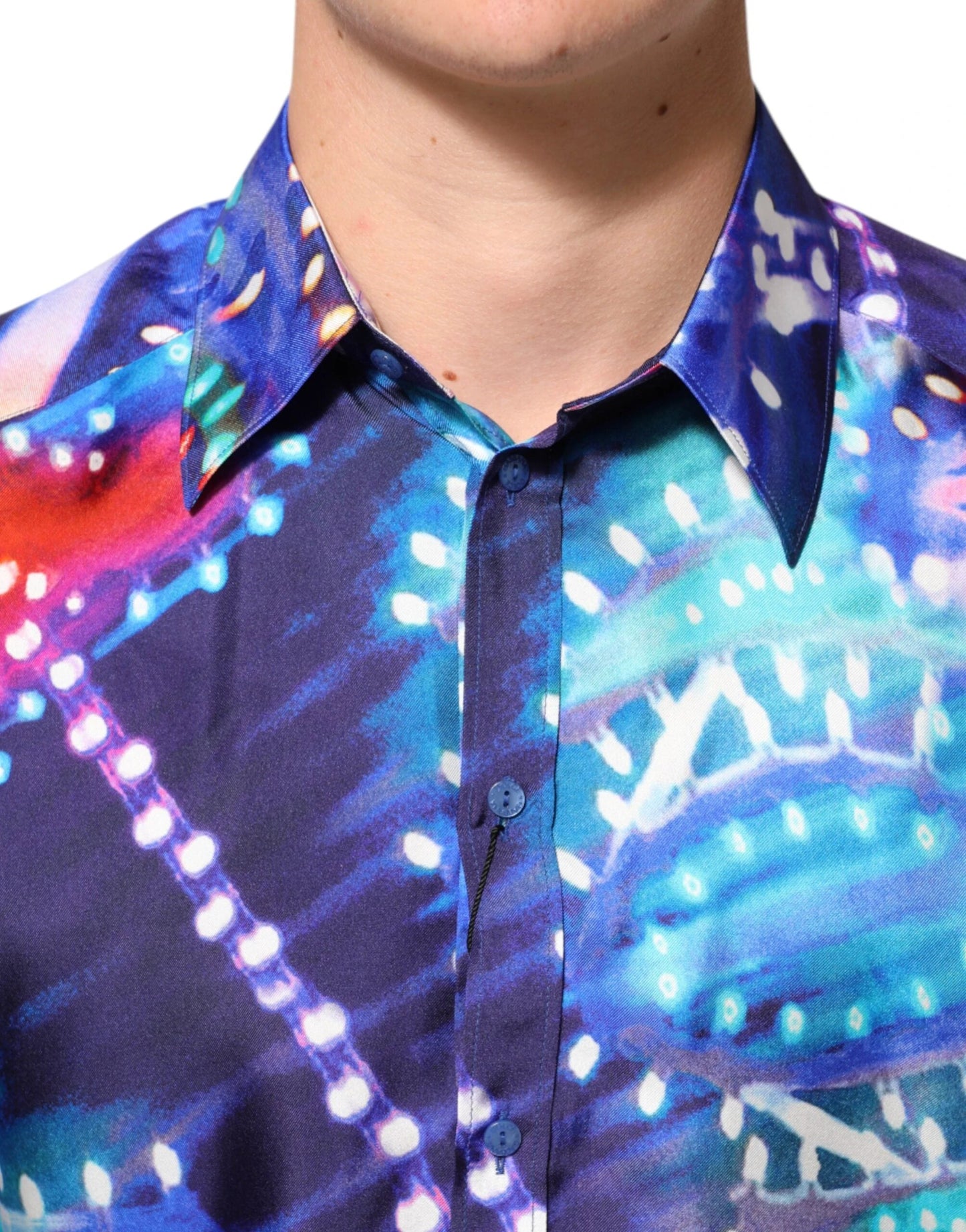 Dolce & Gabbana Multicolor Luminarie MARTINI Slim Men Shirt by Dolce & Gabbana
