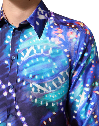 Dolce & Gabbana Multicolor Luminarie MARTINI Slim Men Shirt by Dolce & Gabbana