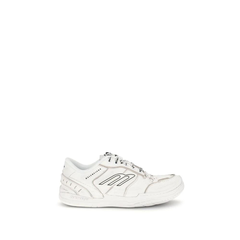 Balenciaga White Calf Leather Bos Taurus Athletic Sneakers by Balenciaga