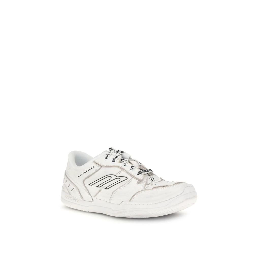 Balenciaga White Calf Leather Bos Taurus Athletic Sneakers by Balenciaga