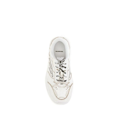 Balenciaga White Calf Leather Bos Taurus Athletic Sneakers by Balenciaga