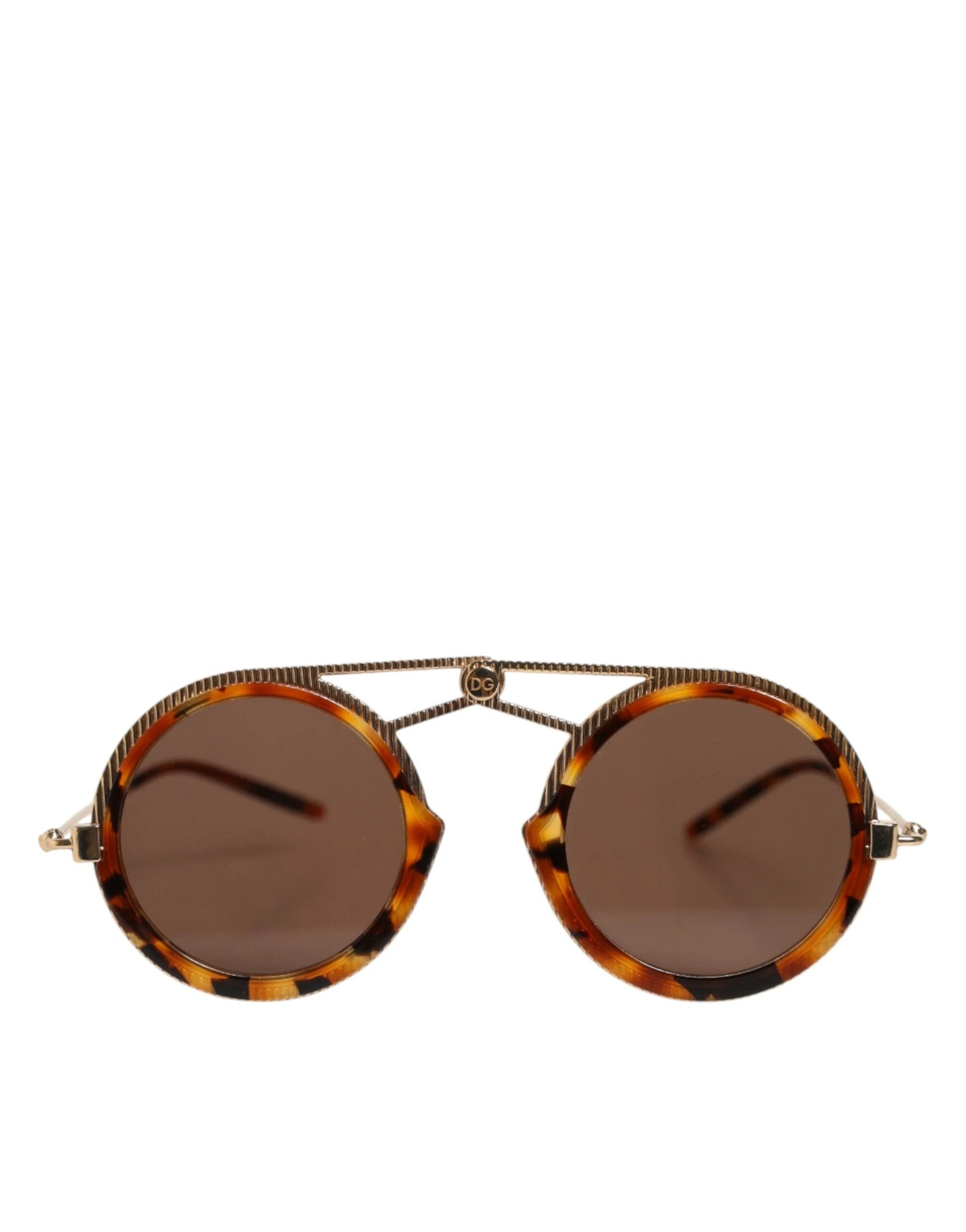 Dolce & Gabbana Gold Havana Frame DG Fatto A Mano Eyewea Sunglasses by Dolce & Gabbana