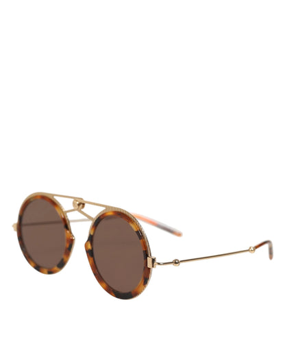 Dolce & Gabbana Gold Havana Frame DG Fatto A Mano Eyewea Sunglasses by Dolce & Gabbana