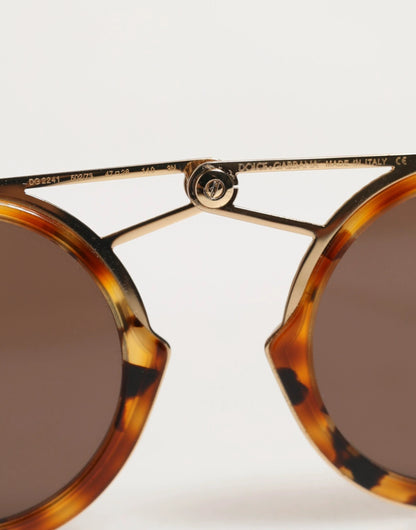 Dolce & Gabbana Gold Havana Frame DG Fatto A Mano Eyewea Sunglasses by Dolce & Gabbana