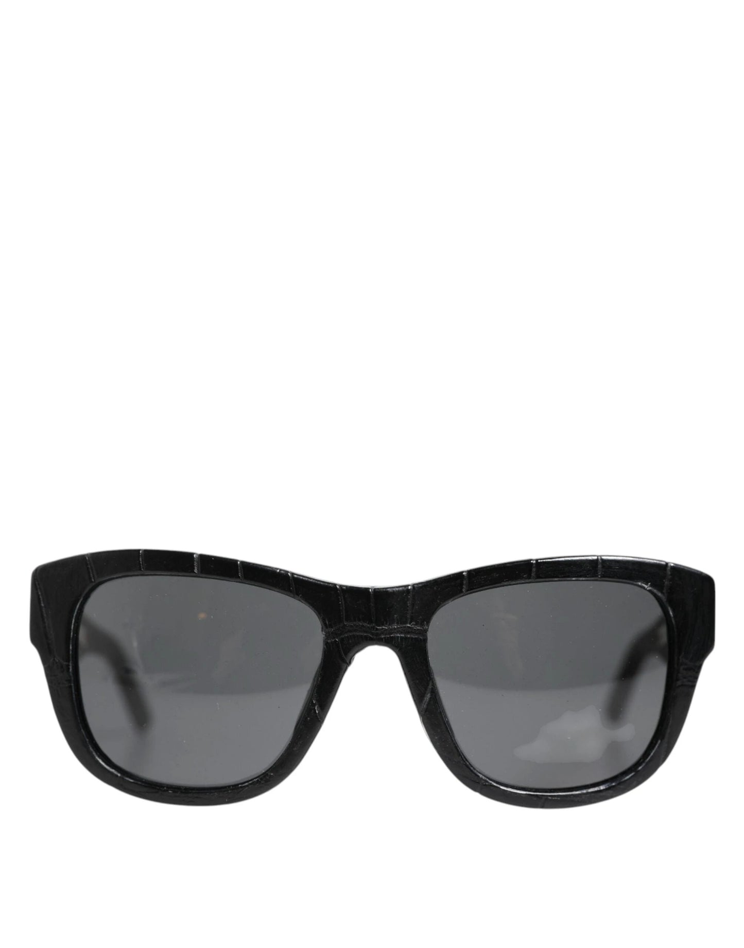 Dolce & Gabbana DG4177 Black Leather Frame Tinted Lens Sunglasses by Dolce & Gabbana