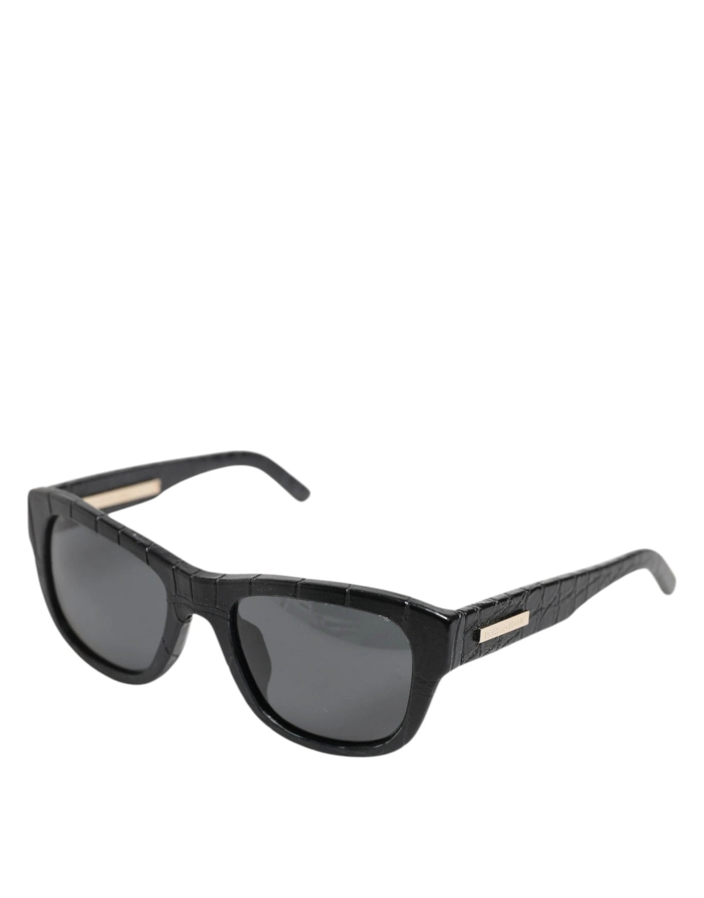 Dolce & Gabbana DG4177 Black Leather Frame Tinted Lens Sunglasses by Dolce & Gabbana