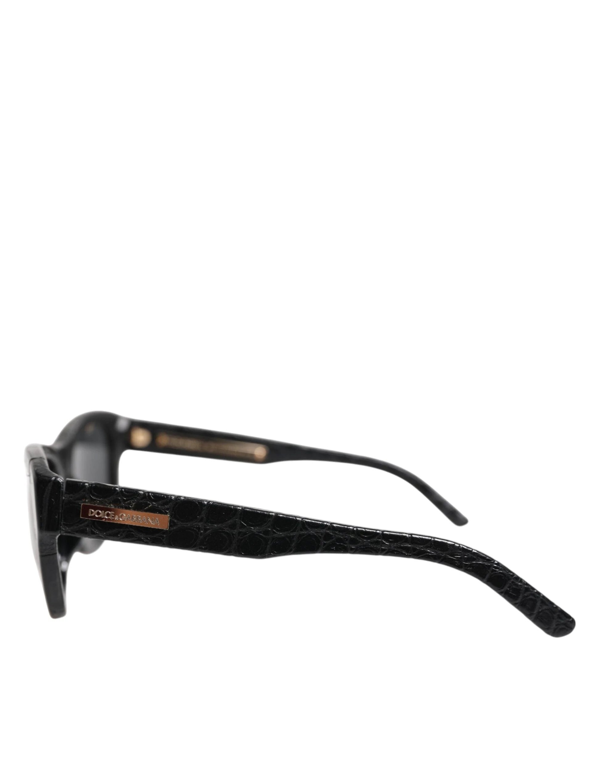Dolce & Gabbana DG4177 Black Leather Frame Tinted Lens Sunglasses by Dolce & Gabbana