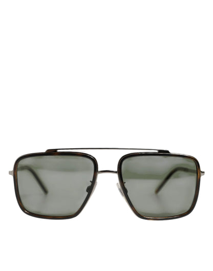 Dolce & Gabbana Silver Metal Frame Polarized Navigator Sunglasses by Dolce & Gabbana
