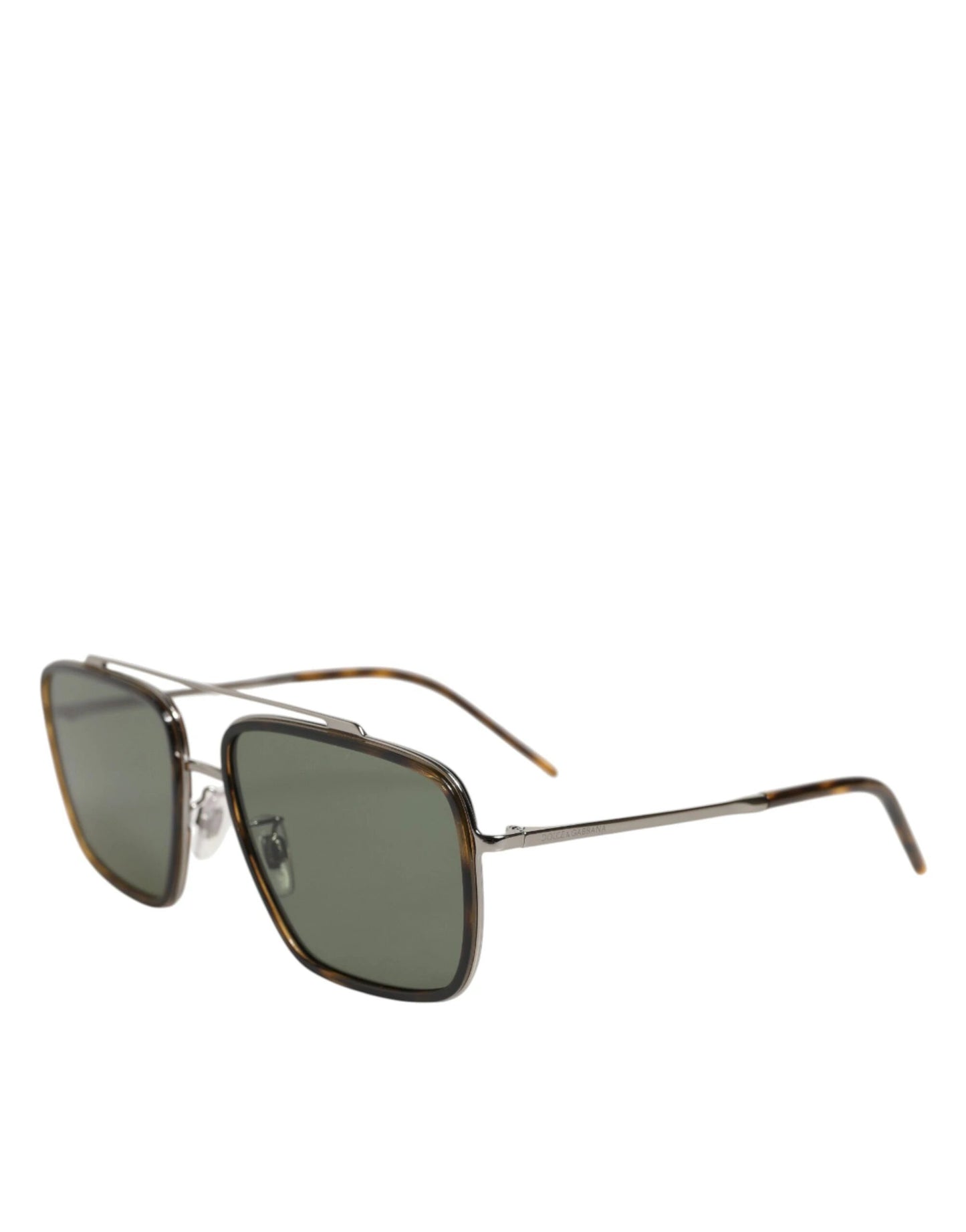 Dolce & Gabbana Silver Metal Frame Polarized Navigator Sunglasses by Dolce & Gabbana