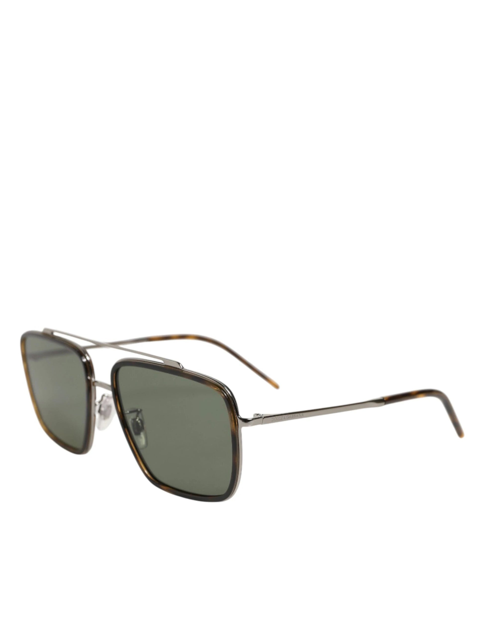 Dolce & Gabbana Silver Metal Frame Polarized Navigator Sunglasses by Dolce & Gabbana
