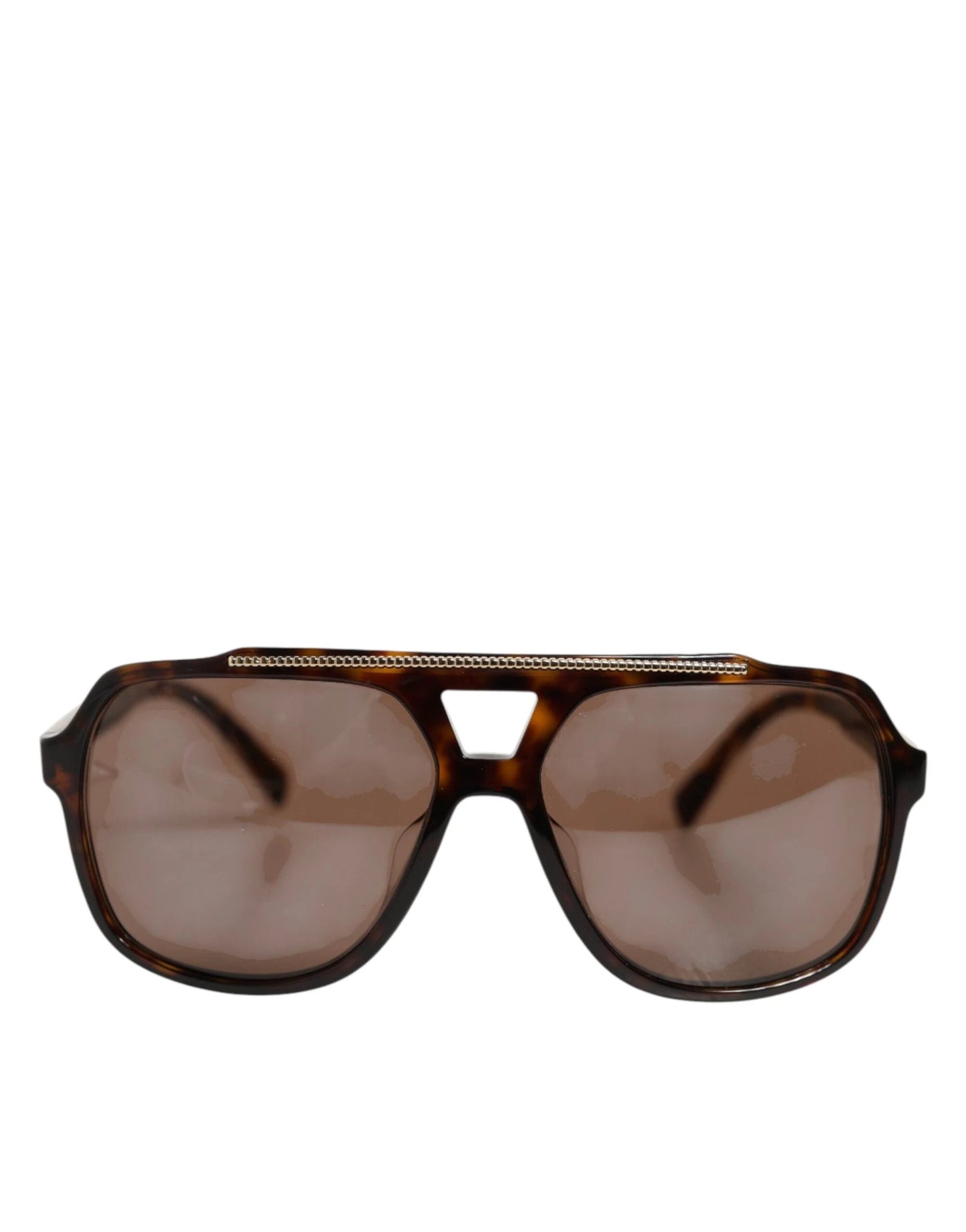 Dolce & Gabbana Dark Brown Tortoise Shell Pilot Frame Sunglasses by Dolce & Gabbana