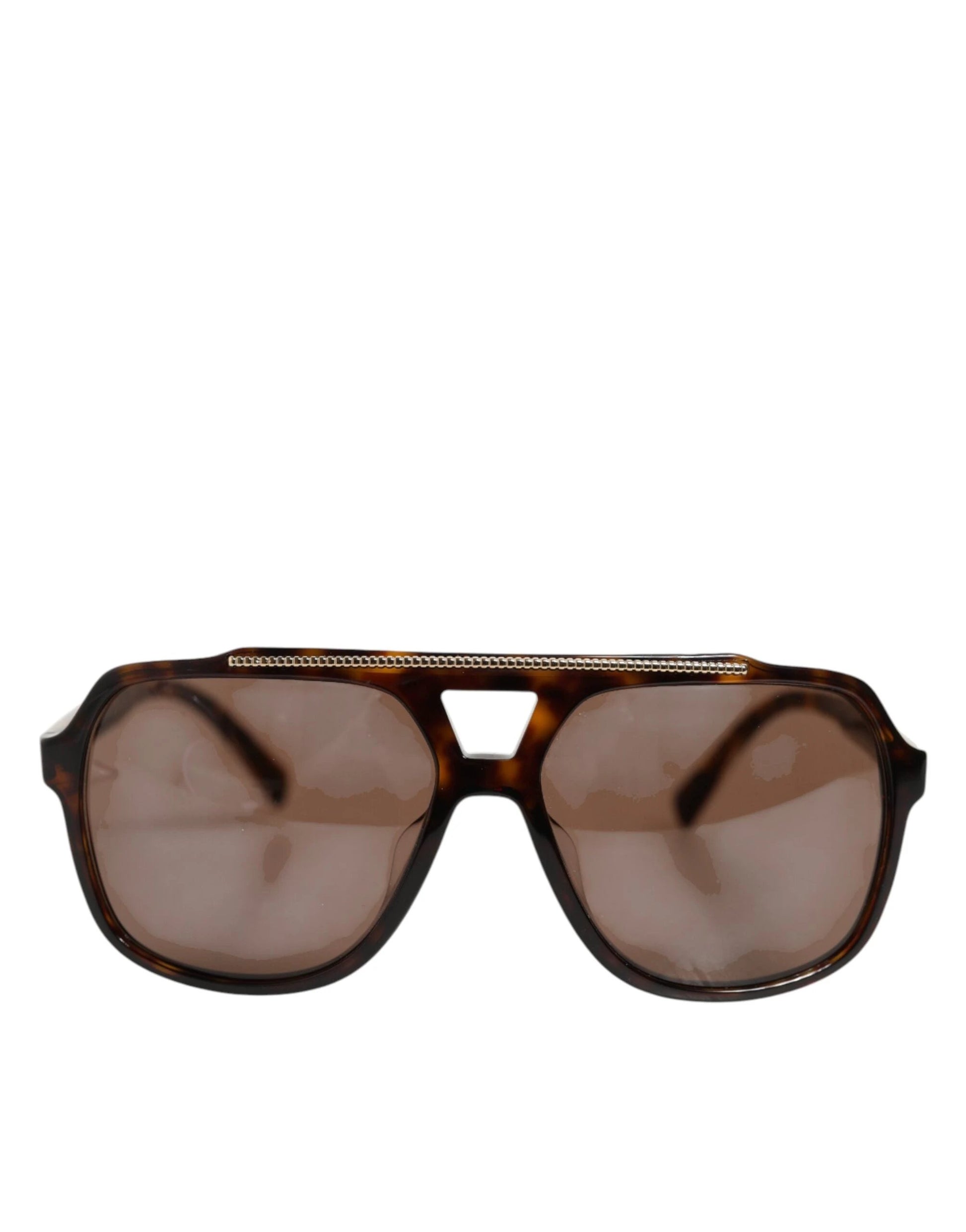 Dolce & Gabbana Dark Brown Tortoise Shell Pilot Frame Sunglasses by Dolce & Gabbana
