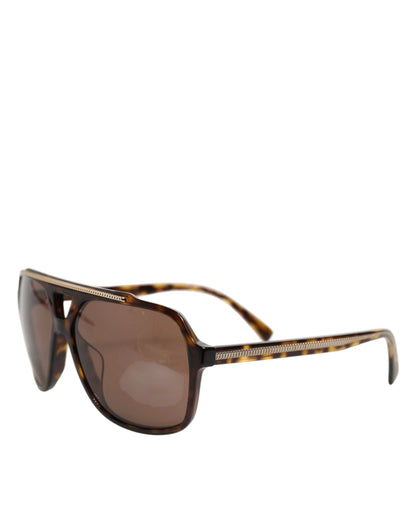 Dolce & Gabbana Dark Brown Tortoise Shell Pilot Frame Sunglasses by Dolce & Gabbana
