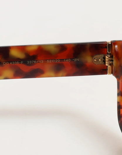 Dolce & Gabbana DG4338F Brown Havana Full Rim Round Lenses Sunglasses by Dolce & Gabbana