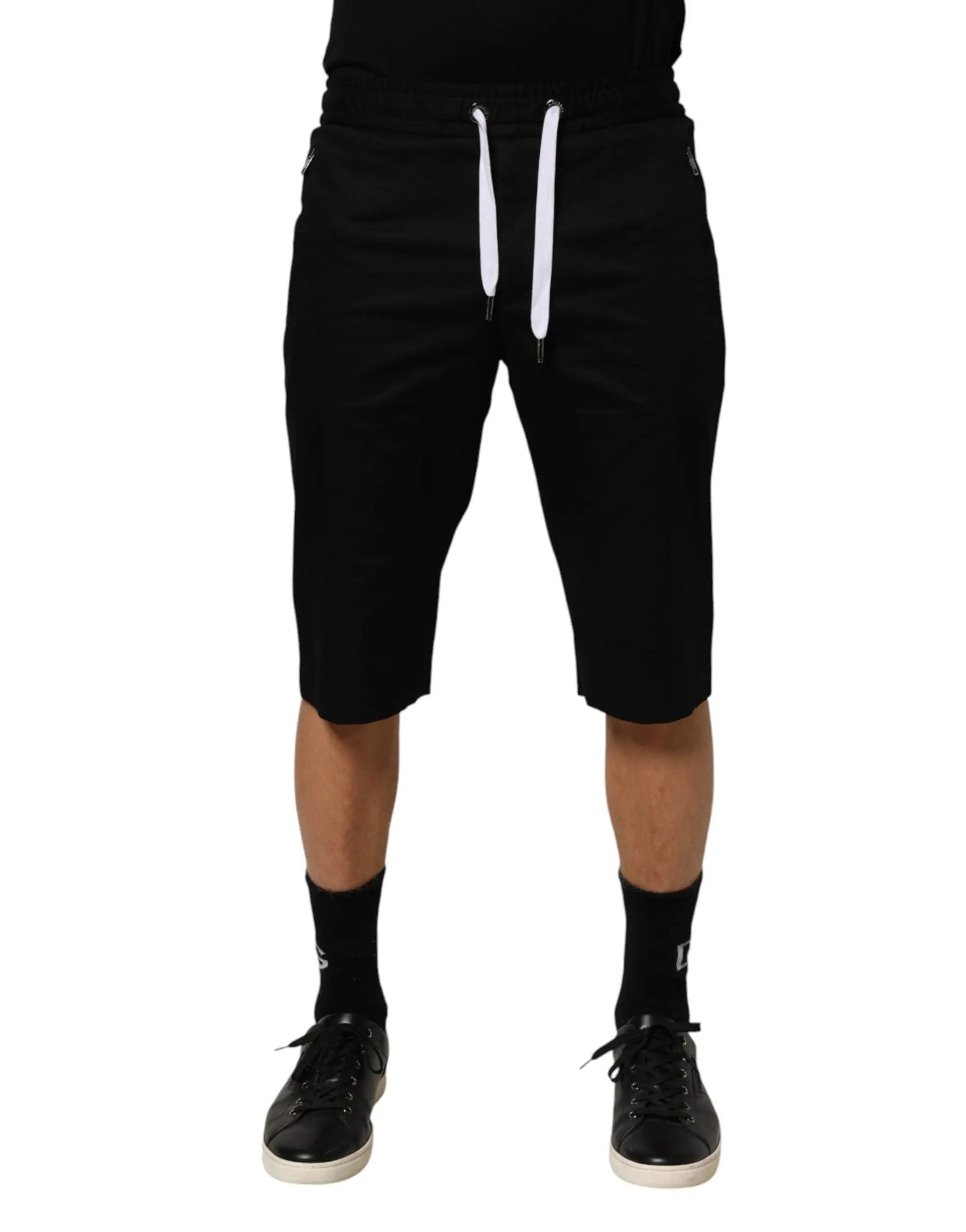 Dolce & Gabbana Black Cotton Stretch Men Bermuda Shorts by Dolce & Gabbana