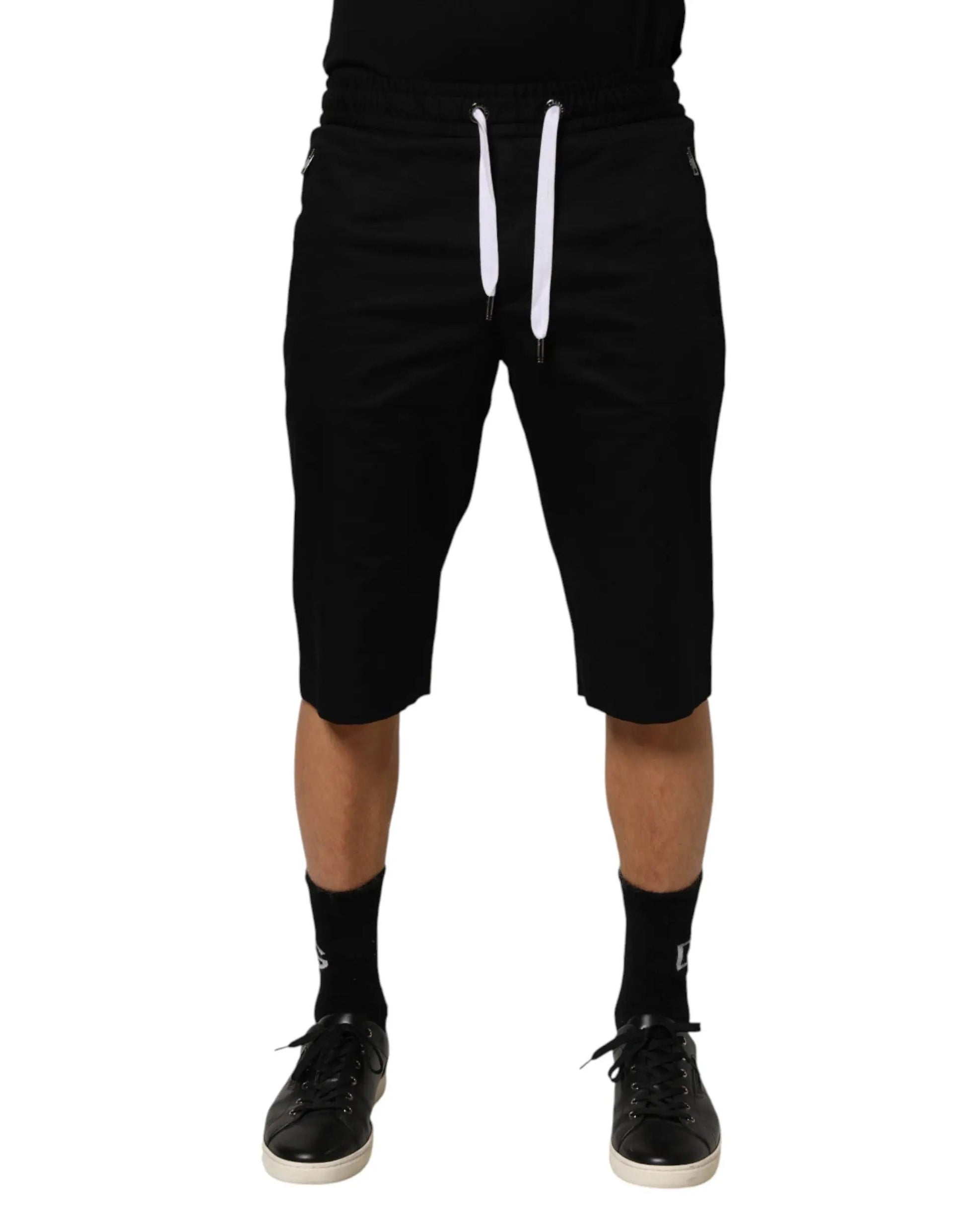 Dolce & Gabbana Black Cotton Stretch Men Bermuda Shorts by Dolce & Gabbana