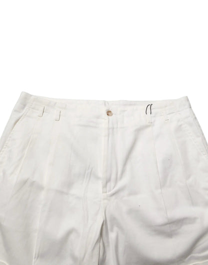 Dolce & Gabbana White Cotton Mid Waist Men Bermuda Shorts by Dolce & Gabbana
