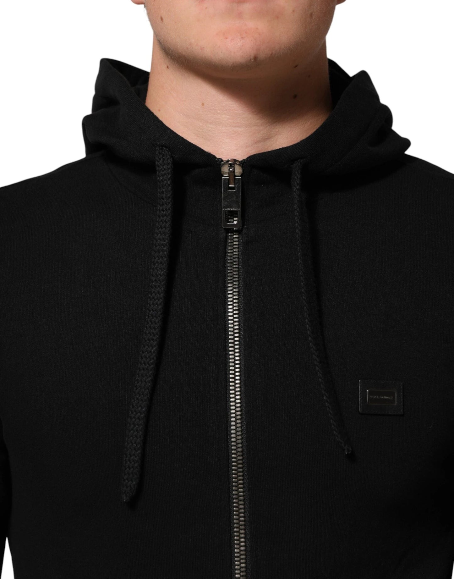 Dolce & Gabbana Sweater Black Cotton Hooded Men Sweatshirt Sweater by Dolce & Gabbana