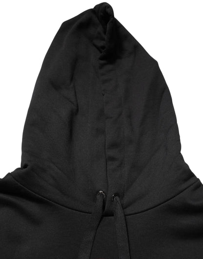 Dolce & Gabbana Black Printed Hooded Men Sweatshirt Sweater by Dolce & Gabbana