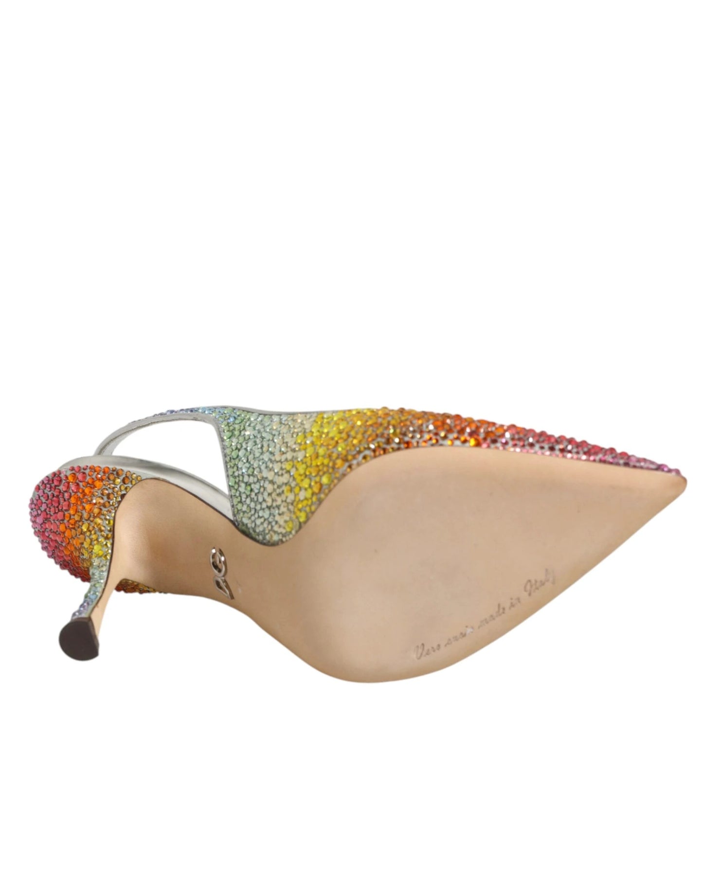 Dolce & Gabbana Multicolor Sequin Slingback Pumps Shoes by Dolce & Gabbana