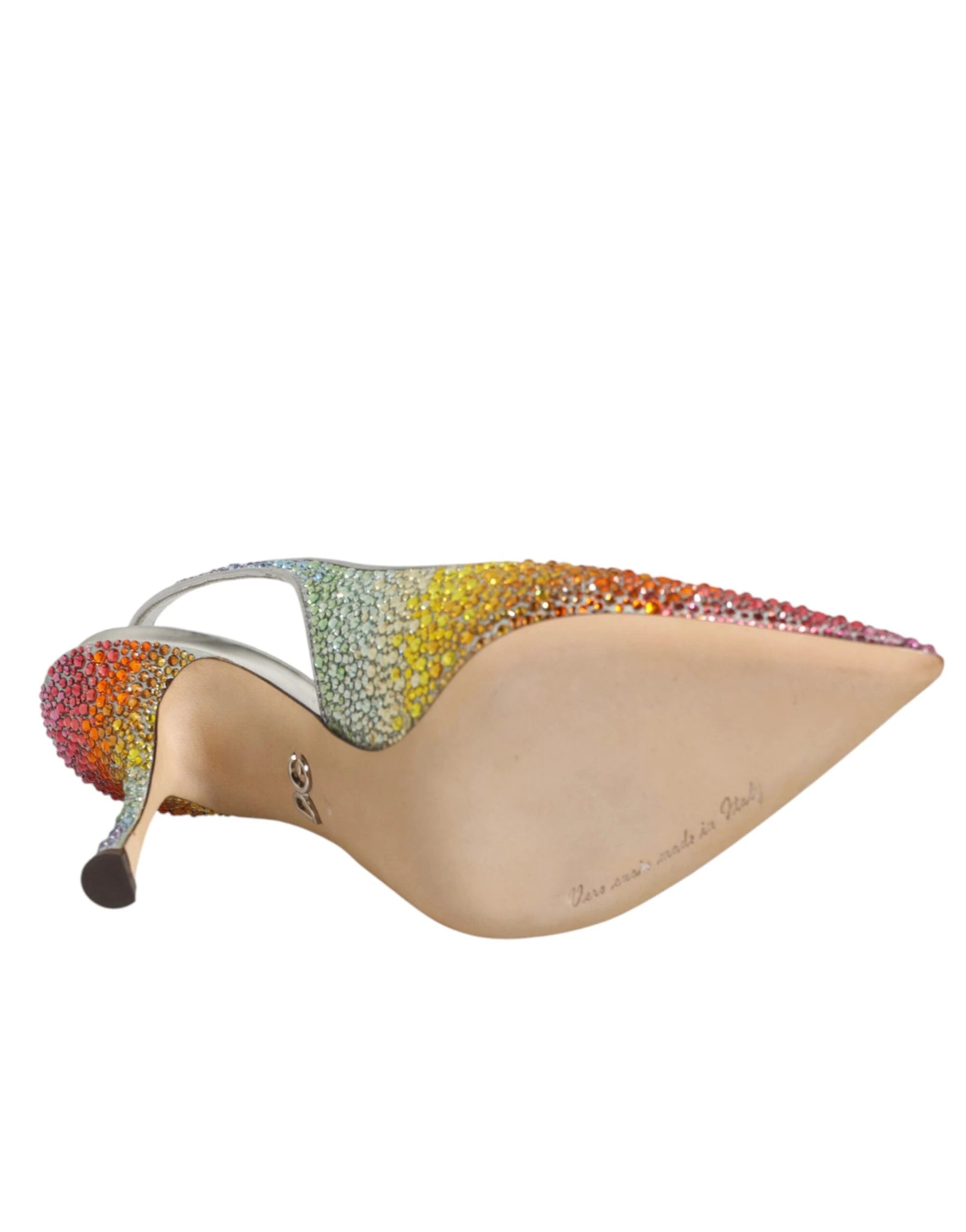Dolce & Gabbana Multicolor Sequin Slingback Pumps Shoes by Dolce & Gabbana