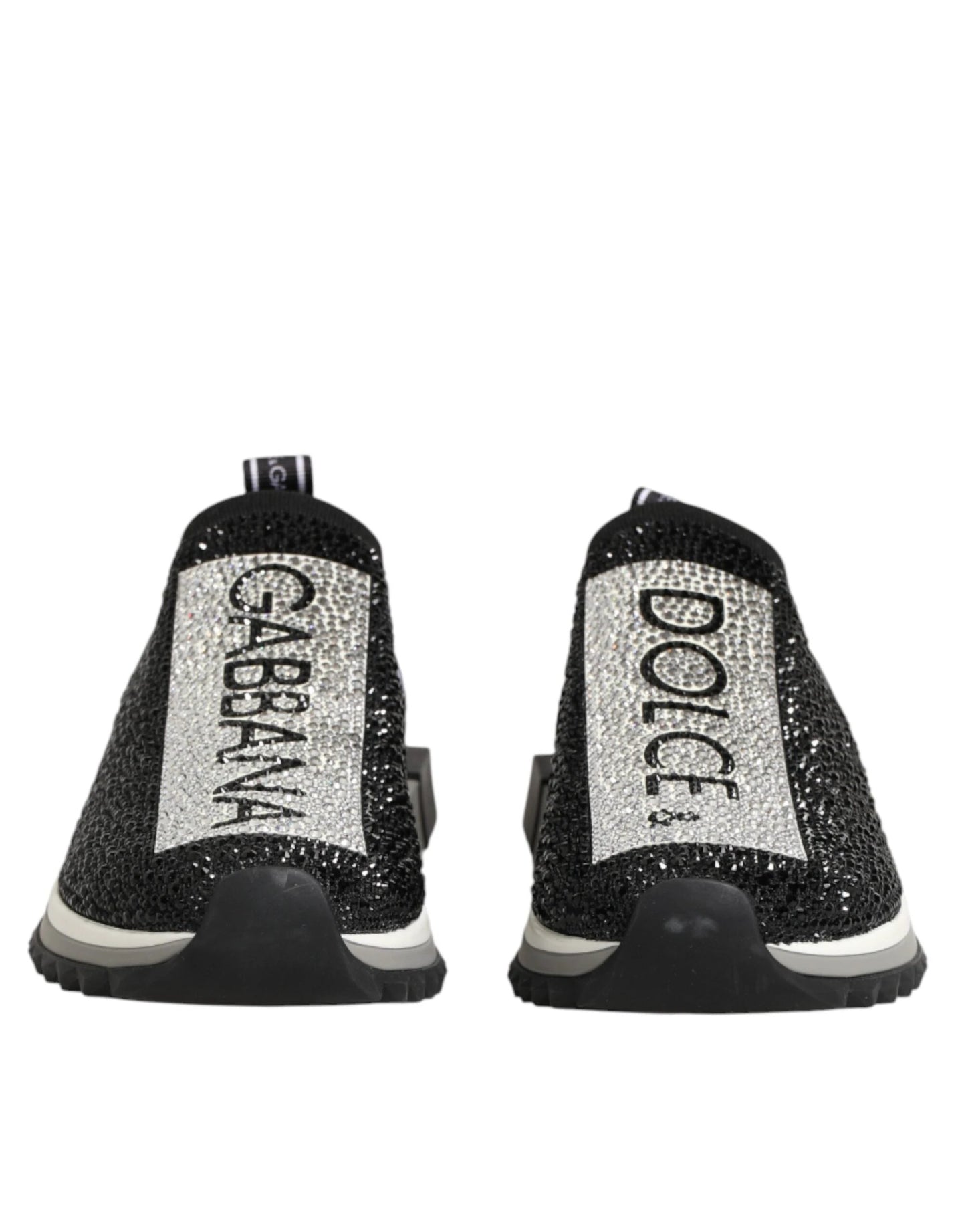 Dolce & Gabbana Black Silver Slip On Sorrento Sneakers Shoes