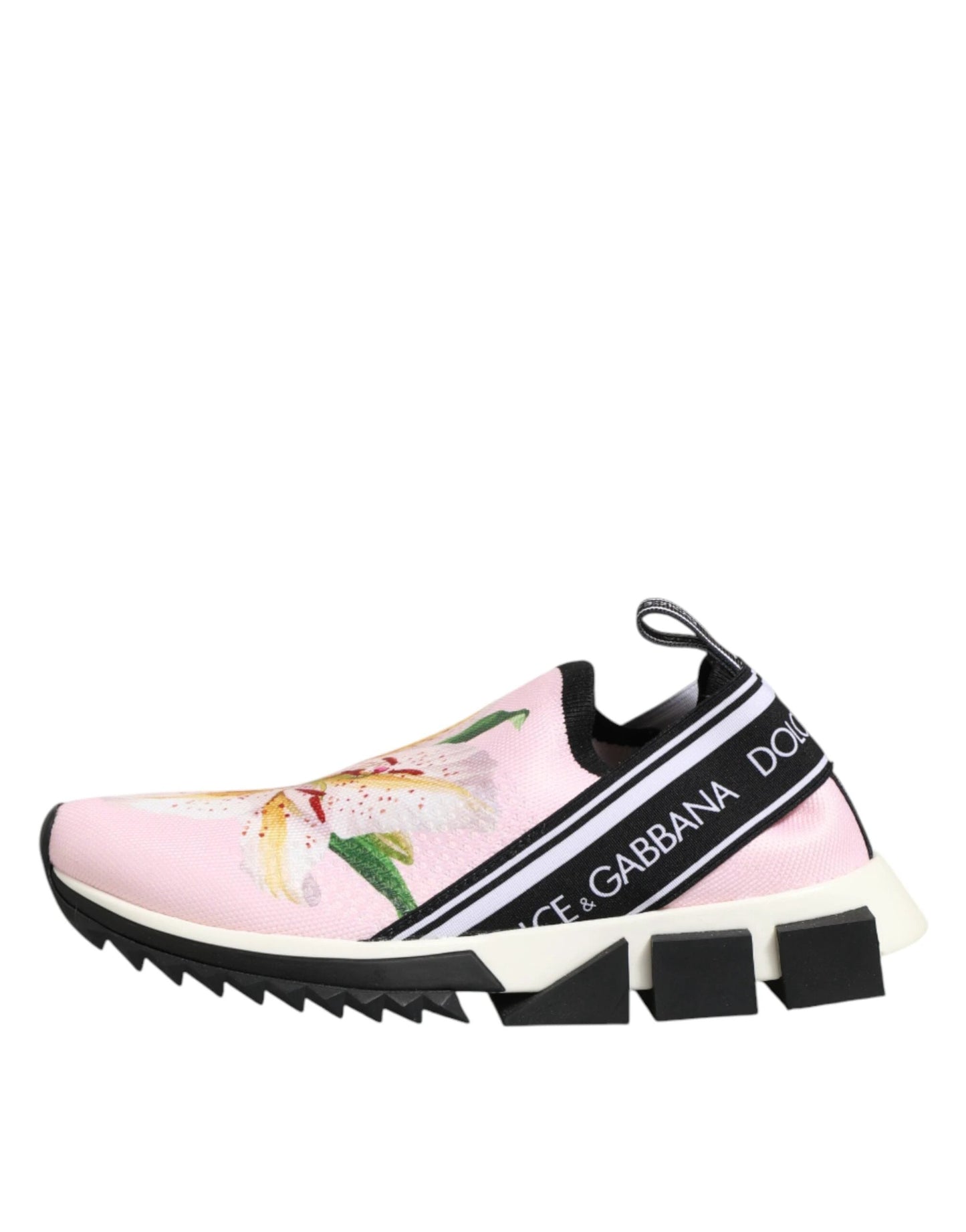 Dolce & Gabbana Pink Floral Sorrento Low Top Sneakers Shoes by Dolce & Gabbana