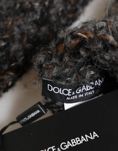 Mitaines Dolce & Gabbana homme en laine vierge tricotée grise – LB30187