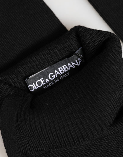 Mitaines Dolce & Gabbana homme en laine vierge tricotée noire – LB30231