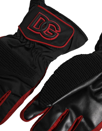 Gants Dolce & Gabbana homme en nylon noir et rouge – LB30366