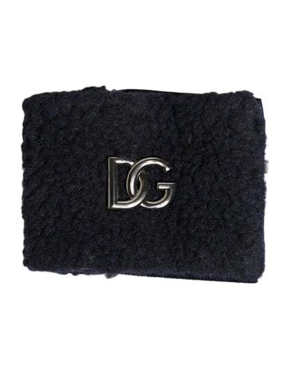 Dolce & Gabbana Black Polyester Logo Plaque Men One Size Wristband
