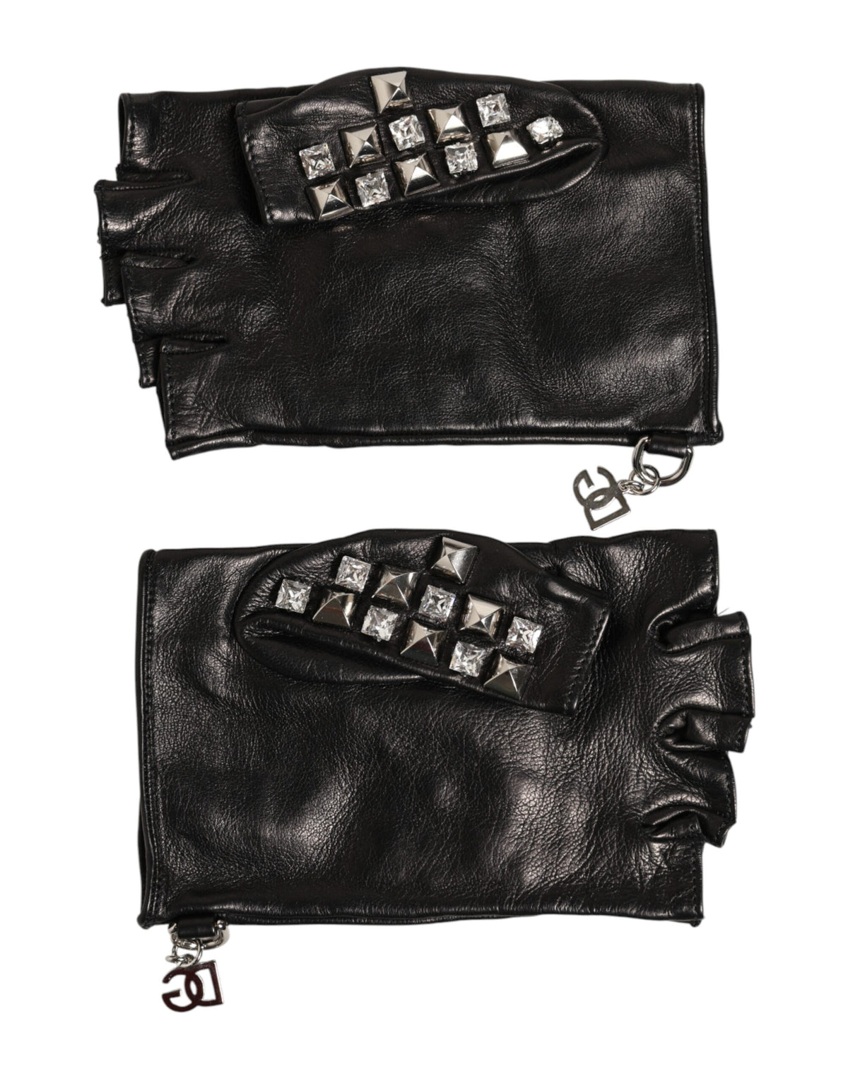 Mitaines Dolce & Gabbana homme cloutées en cuir d'agneau noir – LB30274